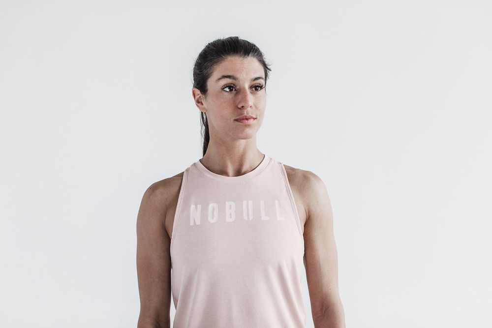 NOBULL Women's High-Neck Tank Tops - Dusty Rose - Ireland (5029EOCBF)